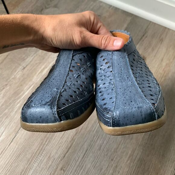 VTG Beacon Euro Flex Huaraches Sandals Leather Blue Mary Jane Size 6 6.5 - Picture 3 of 16